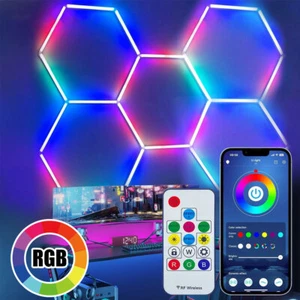 3/5 Hexagon RGB/White LED Lighting Detailing Garage Workshop Retail Car Showroom - Picture 1 of 33