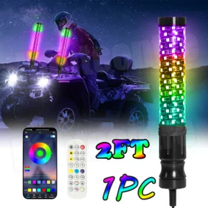 Antena de luces LED espirales de látigo de grasa de 2 pies persecución RGB para Can-am X3 RZR UTV ATV - Imagen 1 de 15