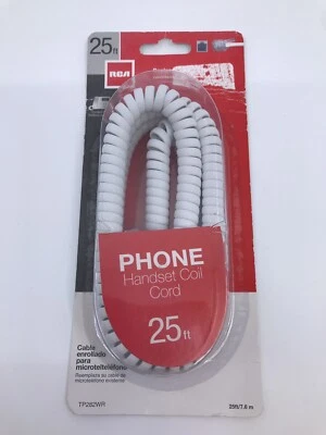 New Factory Sealed RCA Coil Cord Handheld Telephone Cord  25 Feet Landline - Image 1 of 2