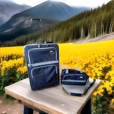 Samsonite Suitcase 28" BLACK Wheeled Bag Rolling Luggage W/matching Carry-on 16" - Image 1 of 4