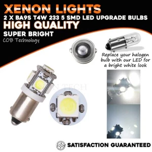 2x Ba9s 233 Led Side Light T4w Upgrade Bulbs 5SMD White 6000K GLB989 - Picture 1 of 4