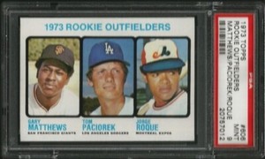 1973 TOPPS #606 MATTHEW1S/PACIOREK/ROQUE PSA 9 ROOKIE OUTFIELDERS VINTAGE GEM 