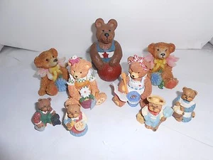 9 VINTAGE BEAR FIGURINES ALL VERY GOOD CONDITION - Picture 1 of 1