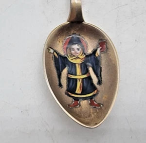 NICE ANTIQUE SILVER ENAMEL BOWL SOUVENIR SPOON MUNCHEN  CIRC 1900 - Picture 1 of 5