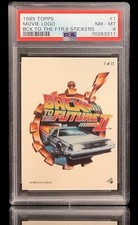 1989 topps back to the future #1 marty mcfly rc; movie logo card PSA 8 ☆