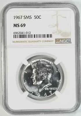 1967 SMS KENNEDY HALF DOLLAR 50C NGC CERTIFIED MS 69 MINT STATE UNC (012) - Image 1 of 4