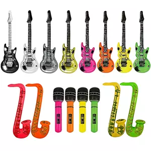 Inflatable Music Instruments Fancy Dress Prop Blow Up Band Party Gift Set Idea - Picture 1 of 19