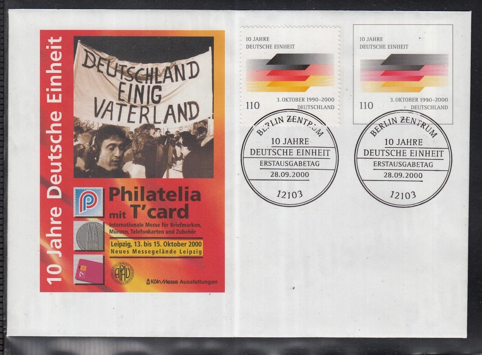 C 22 ) Germany Fantastic Cover 2000 - Philatelia "10 years of German unity" - Image 1 of 1
