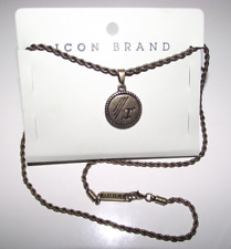 Urban Outfitters Icon Brand Rope Pendant Necklace with Itallic Engraving NEW