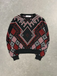 Vintage Sweater Size Extra Large 3D Textured Geometric Knit Grandpa Christmas - Picture 1 of 6