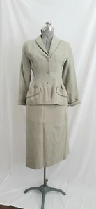 Vintage 1940er/50er Wollrock Anzug zweifarbig beheizt grau gelb geschnippte Taille - Bild 1 von 12