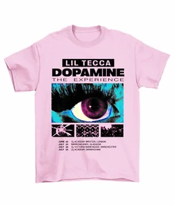 NUEVA LO ÚLTIMO Camisa Tecca Lil, Lil Tecca Tour 2025 Rosa Todas las Tallas KK109 - Imagen 1 de 3