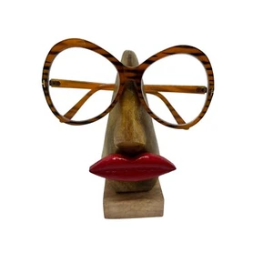 Vintage Look LAMY Women's Oversized Eyeglasses Brown Black Leopard Print - Picture 1 of 7