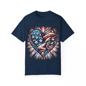 USA - ONE LOVE - Unisex Garment-Dyed T-shirt - Picture 1 of 57