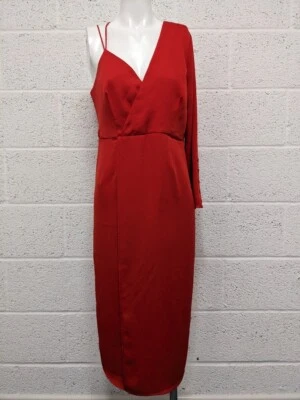 Issa London Salvador One Sleeve Midi Dress Red NEW - UK 12 - Image 1 of 4