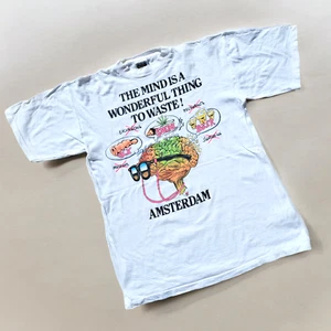 Fox Tees Funny Graphic T-shirt Amsterdam Vintage 90s Size M - Picture 1 of 7