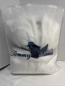 NEU Tommy Bahama weißer Plüsch Bademantel Einheitsgröße mit Gürteltaschen im Paket - Bild 1 von 5
