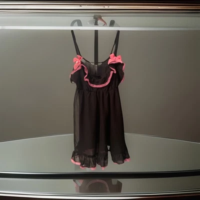 Flora Camisole Babydoll черный розовый Cami белье банты 36-40 бюст. Дорогая!  - Изображение 1 из 4