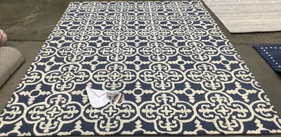 NAVY / IVORY 8'-0" x 10'-0" Back Stain Rug, Reduced Price 1172682543 CAM133G-8 - Image 1 of 4