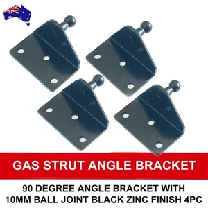 Brackets Right Angle External for Gas Struts 10MM Ball Black Zinc (4PCS) - Picture 1 of 3