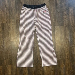 Harley Davidson Red White Black Striped Cotton Pajama Pants Size XL - Picture 1 of 5