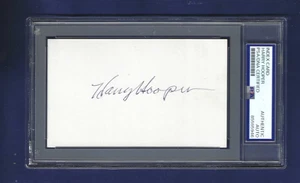 Harry Hooper Boston Red Sox Baseball HOF Autographed 3x5 Card PSA SLAB - Picture 1 of 1