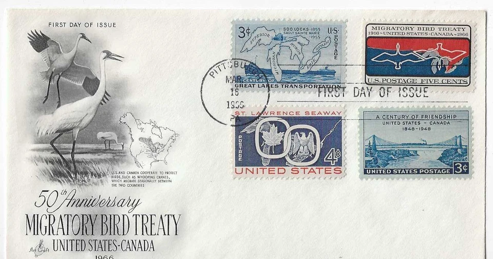 ArtCraft # 1306 Migratory Bird Treaty, 4-stamp combo - Image 1 of 1
