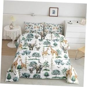 Giraffe Elephant Comforter Set Size, Cartoon Animal Comforter Twin Multi 09 - Picture 1 of 8