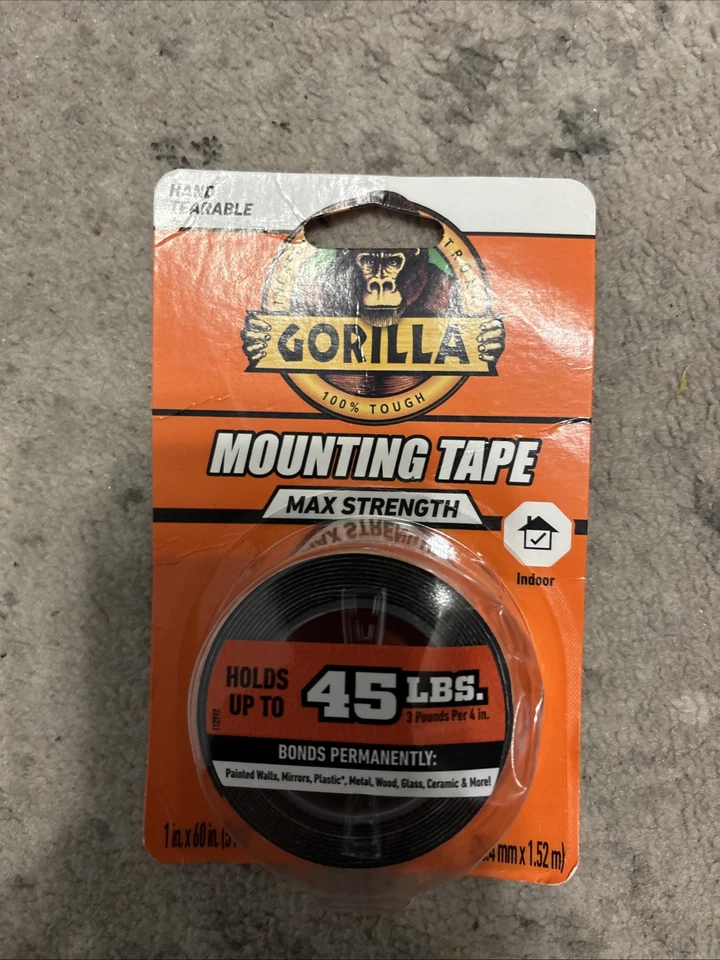 Gorilla Max Strength Mounting Tape [Double-Sided]: 1 in. x 60 in. (Black) - Image 1 of 1