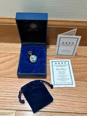 Disney Alice in Wonderland Halcyon Days Enamels Pocket Watch Quartz  England - Image 1 of 4