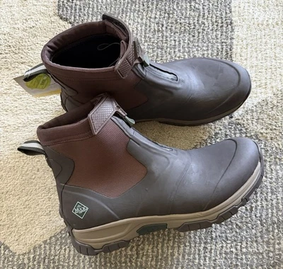 Мужская грязь ботинки APEX середины молнии лодыжки загрузки в темно-коричневый размер 13 новый с Ярлыками без коробки - Изображение 1 из 4