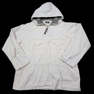 Polo Jeans Ralph Lauren Anorak Jacket Men Large Ivory Cream Pullover Hooded RARE - Picture 1 of 10