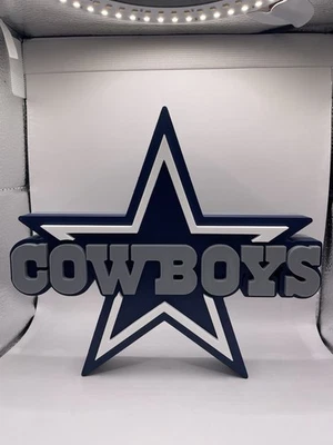 Estrella impresa en 3D de los Dallas Cowboys. Expositor de escritorio, decoración de cueva para hombre, regalo para fanáticos de la NFL. Foto 1 de 4
