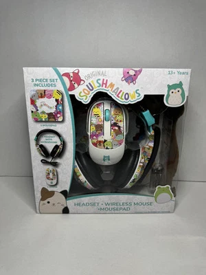 Squishmallow Headsets with Microphone, Wireless Mouse & Mousepad Set NIB - Image 1 of 4