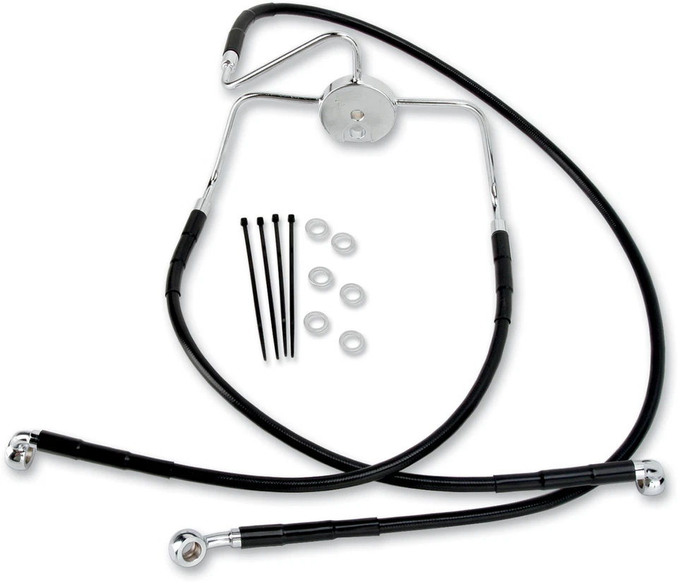 Drag Specialties Front Braided Brake Line STD 94-07 Harley Davidson Road King - Image 1 of 1