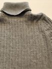Petite Sophisticated 100% Extra Fine Merino Wool Cable Knit Turtleneck Sweater