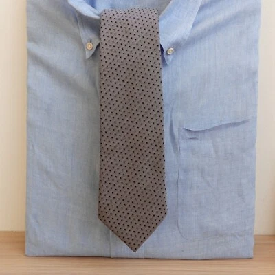 Polka Dot Tie Mens Blue White Woven Micro Necktie Careerwear Dress CLASSICO A Foto 1 de 4