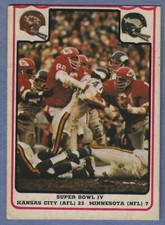 1976 Fleer Team Action Football Sticker #60 Super Bowl IV Chiefs 23 Vikings 7 VG
