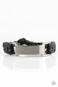 Pulsera Paparazzi - Atasco de Tráfico Negro Estilo Urbano Cuerda de Tirón para Hombre   - Imagen 1 de 2