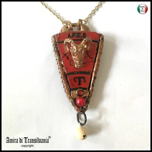 segno zodiacale bigiotteria collana pendente gioiello oroscopo amuleto ariete - Picture 1 of 24