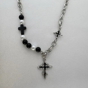 Cross Pendant Necklace for Men Women, Streetwear Punk Hip Hop Unisex Style - Picture 1 of 6