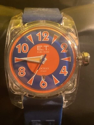 RELOJ LOCMAN ELBA TEAM CUARZO CORREA GOMA AZUL FECHA ITALIA REF. BATERÍA 330 NUEVA Foto 1 de 4