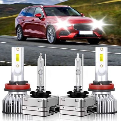 Para Volvo V60 Cross Country 2015-2018 H11 D3S LED HID Faros Bombillas Alto Bajo Foto 1 de 4