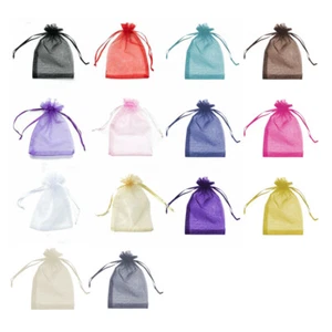 10-100 Pcs 5 Size Organza Bag Sheer Bags Jewellery Wedding Candy Packaging Gift - Picture 1 of 24