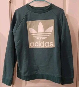 Adidas Womens Green  Sweatshirt Size XL Green Adidas Logo On Feont - Picture 1 of 5