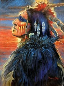 Bemalte Gesichter - Indianer individueller Kunstdruck - 2 Größen - Bild 1 von 1