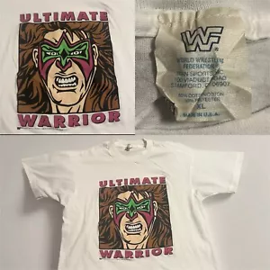 Maglietta Vintage WWF Ultimate Warrior Wrestling Wrestler Logo Made In USA XL - Foto 1 di 6