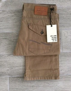 MENS JACK JONES BRANCO STANDARD FIT BUTTON FLY IN CAMEL JEANS W30 L32 - Picture 1 of 3