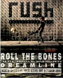 1991 Rush "Roll The Bones" Album Release Music Industry Promo Reprint Ad - Picture 1 of 1