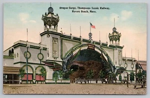 1910s Revere Beach Mass. Dragon Gorge Indoor Roller Coaster Ride UNP Postcard - Picture 1 of 3